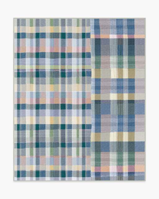 Linnea Slate Blue Multicolour Flatwoven Rug - 245x305 - Machine Washable Area Rug - Kid & Pet Friendly - Indoor Rugs - Ruggable - image 1