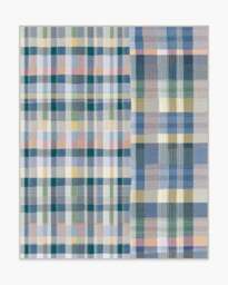 Linnea Slate Blue Multicolour Flatwoven Rug - 245x305 - Machine Washable Area Rug - Kid & Pet Friendly - Indoor Rugs - Ruggable - thumbnail 1