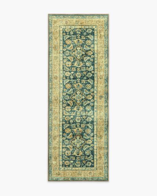 Soledad Gold & Teal Rug - 75x215 - Machine Washable Area Rug - Kid & Pet Friendly - Indoor Rugs - Ruggable - image 1