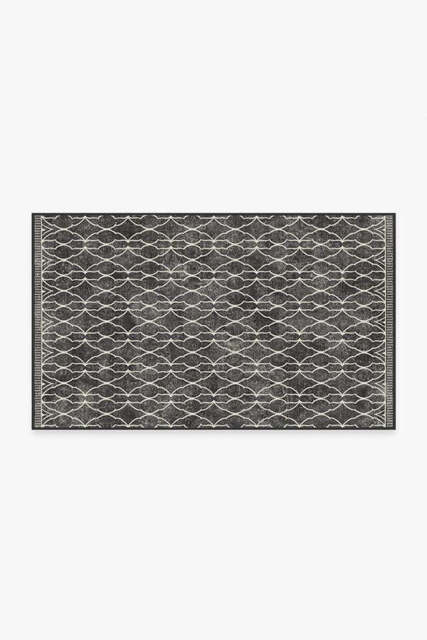 Groguâ¢ Trellis Black Rug - 90x150 - Machine Washable Area Rug - Kid & Pet Friendly - Indoor Rugs - Ruggable - image 1