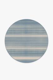 Coastal Linear Stripe Slate Flatwoven Rug Blue - 185 Round - Machine Washable Area Rug - Kid & Pet Friendly - Indoor Rugs - Ruggable - thumbnail 1