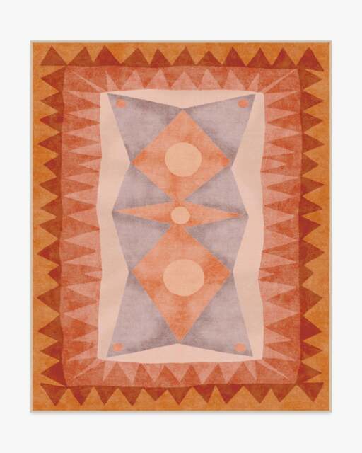 Hilma Sunset Rug by Justina Blakeney Orange - 245x305 - Machine Washable Area Rug - Kid & Pet Friendly - Indoor Rugs - Ruggable - image 1