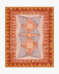 Hilma Sunset Rug by Justina Blakeney Orange - 245x305 - Machine Washable Area Rug - Kid & Pet Friendly - Indoor Rugs - Ruggable - thumbnail 1