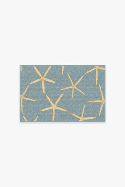 Starfish Pale Blue Flatwoven Rug - 60x90 - Machine Washable Area Rug - Kid & Pet Friendly - Indoor Rugs - Ruggable - image 1