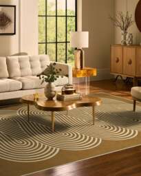 Ribbon Caramel Gold Rug by Jonathan Adler - 150x215 - Machine Washable Area Rug - Kid & Pet Friendly - Indoor Rugs - Ruggable - thumbnail 2