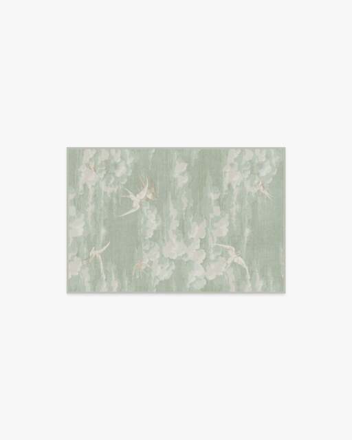 Silvi Clouds Seaspray Flatwoven Rug by Sanderson Green - 60x90 - Machine Washable Area Rug - Kid & Pet Friendly - Indoor Rugs - Ruggable - image 1