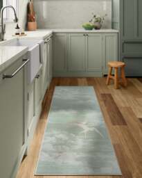 Silvi Clouds Seaspray Flatwoven Rug by Sanderson Green - 60x90 - Machine Washable Area Rug - Kid & Pet Friendly - Indoor Rugs - Ruggable - thumbnail 2