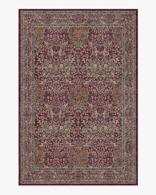 Blackthorn Mulberry Rug by Morris & Co. Pink - 185x275 - Machine Washable Area Rug - Kid & Pet Friendly - Indoor Rugs - Ruggable - image 1