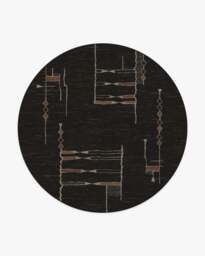 Nisa Ink Black Rug by Architectural Digest - 185 Round - Machine Washable Area Rug - Kid & Pet Friendly - Indoor Rugs - Ruggable - thumbnail 1