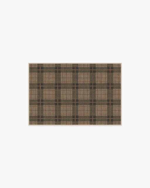 Alfie Plaid Natural & Green Flatwoven Rug - 60x90 - Machine Washable Area Rug - Kid & Pet Friendly - Indoor Rugs - Ruggable - image 1