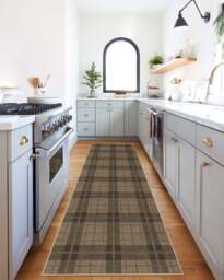 Alfie Plaid Natural & Green Flatwoven Rug - 60x90 - Machine Washable Area Rug - Kid & Pet Friendly - Indoor Rugs - Ruggable - thumbnail 2