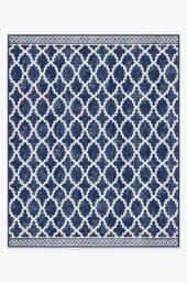 Cleo Trellis Royal Blue Outdoor Rug - 245x305 - Machine Washable Area Rug - Kid & Pet Friendly - Indoor Rugs - Ruggable