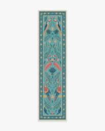 Birds Of A Feather Aqua Rug by Iris Apfel - 60x90 - Machine Washable Area Rug - Kid & Pet Friendly - Indoor Rugs - Ruggable - thumbnail 2