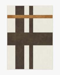 Scala Ivory & Brown Rug by The Local Project - 150x215 - Machine Washable Area Rug - Kid & Pet Friendly - Indoor Rugs - Ruggable - thumbnail 1