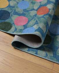 Botanical Whimsy Dots Blue Rug - 90x150 - Machine Washable Area Rug - Kid & Pet Friendly - Indoor Rugs - Ruggable - thumbnail 2