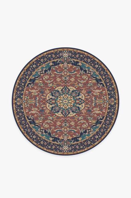 Sima Burgundy Rug - 185 Round - Machine Washable Area Rug - Kid & Pet Friendly - Indoor Rugs - Ruggable