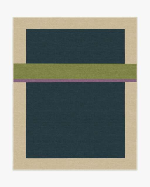 Breakout Teal & Chartreuse Rug by Architectural Digest - 245x305 - Machine Washable Area Rug - Kid & Pet Friendly - Indoor Rugs - Ruggable - image 1