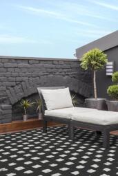 Cobblestone Black Outdoor Rug - 150x215 - Machine Washable Area Rug - Kid & Pet Friendly - Indoor Rugs - Ruggable - thumbnail 3