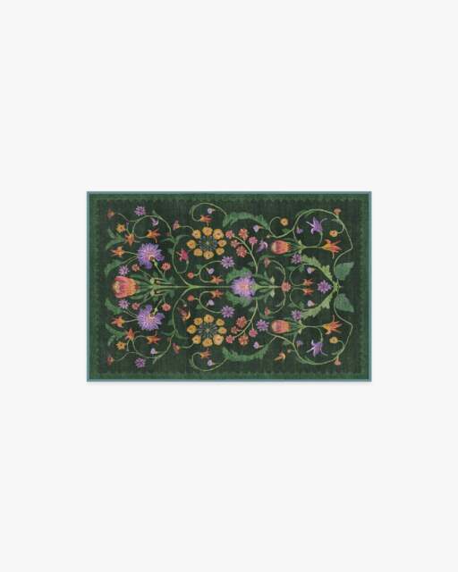 Protea Forest Green Rug by Iris Apfel - 60x90 - Machine Washable Area Rug - Kid & Pet Friendly - Indoor Rugs - Ruggable - image 1