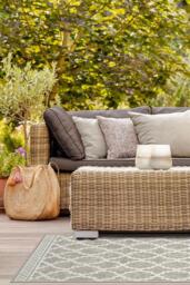 Cleo Trellis Natural Outdoor Rug - 90x150 - Machine Washable Area Rug - Kid & Pet Friendly - Indoor Rugs - Ruggable - thumbnail 2