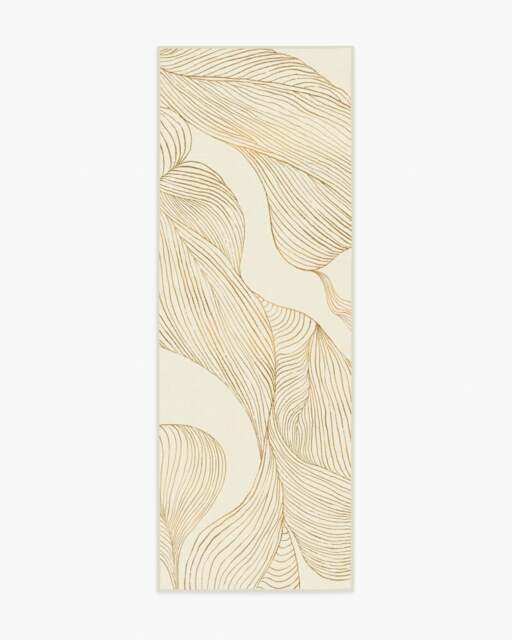 Sana Cream & Gold Rug - 75x215 - Machine Washable Area Rug - Kid & Pet Friendly - Indoor Rugs - Ruggable - image 1