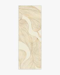 Sana Cream & Gold Rug - 75x215 - Machine Washable Area Rug - Kid & Pet Friendly - Indoor Rugs - Ruggable - thumbnail 1