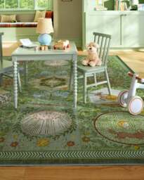 Woodland Wanderer Green Flatwoven Rug - 90x150 - Machine Washable Area Rug - Kid & Pet Friendly - Indoor Rugs - Ruggable - thumbnail 2