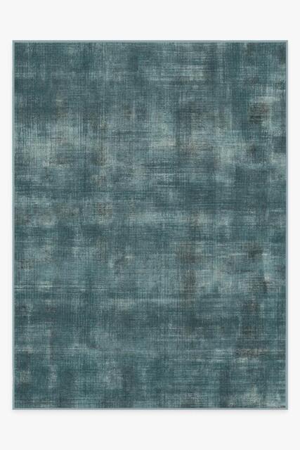 Sudaria Solid Teal Blue Flatwoven Rug - 275x365 - Machine Washable Area Rug - Kid & Pet Friendly - Indoor Rugs - Ruggable - image 1