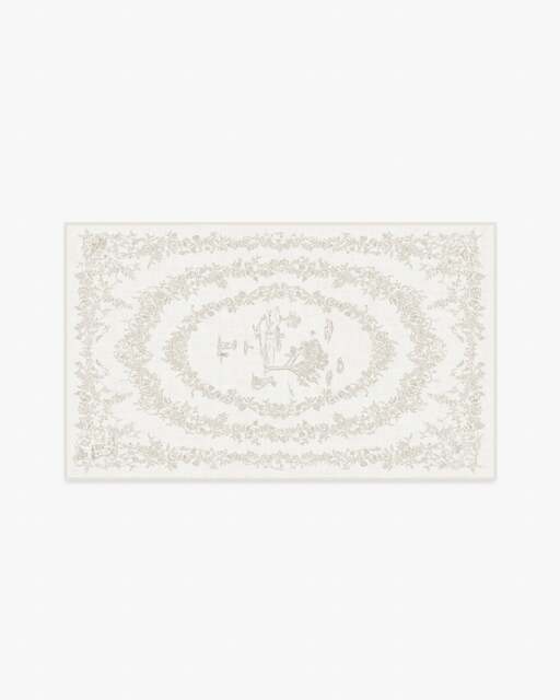 Bashful Bunny Toile Ivory Rug - 90x150 - Machine Washable Area Rug - Kid & Pet Friendly - Indoor Rugs - Ruggable - image 1