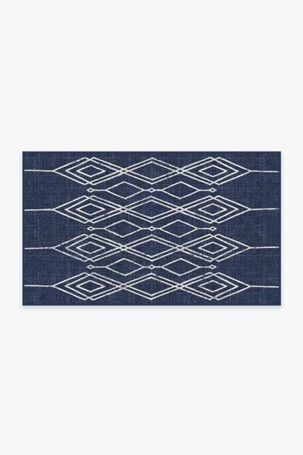 Gemma Lattice Royal Blue Outdoor Rug - 90x150 - Machine Washable Area Rug - Kid & Pet Friendly - Indoor Rugs - Ruggable - image 1