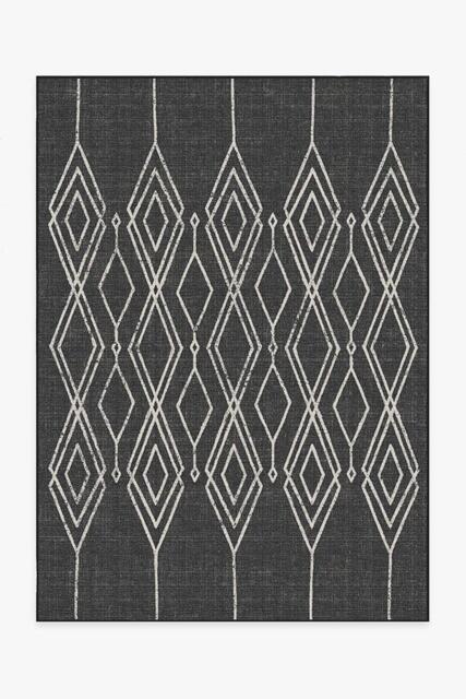 Gemma Lattice Black Outdoor Rug - 150x215 - Machine Washable Area Rug - Kid & Pet Friendly - Indoor Rugs - Ruggable - image 1