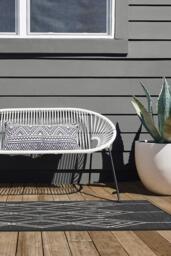 Gemma Lattice Black Outdoor Rug - 150x215 - Machine Washable Area Rug - Kid & Pet Friendly - Indoor Rugs - Ruggable - thumbnail 2