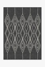 Gemma Lattice Black Outdoor Rug - 150x215 - Machine Washable Area Rug - Kid & Pet Friendly - Indoor Rugs - Ruggable - thumbnail 1