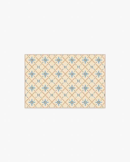 Alva Ivory & Slate Blue Flatwoven Rug - 60x90 - Machine Washable Area Rug - Kid & Pet Friendly - Indoor Rugs - Ruggable - image 1