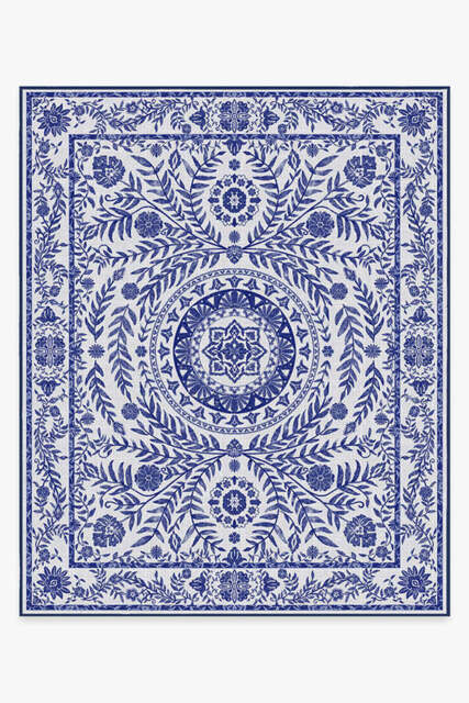 Fontaine Delft Blue Outdoor Rug - 245x305 - Machine Washable Area Rug - Kid & Pet Friendly - Indoor Rugs - Ruggable - image 1