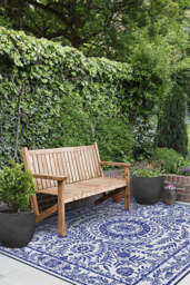 Fontaine Delft Blue Outdoor Rug - 245x305 - Machine Washable Area Rug - Kid & Pet Friendly - Indoor Rugs - Ruggable - thumbnail 2