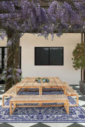 Fontaine Delft Blue Outdoor Rug - 245x305 - Machine Washable Area Rug - Kid & Pet Friendly - Indoor Rugs - Ruggable - thumbnail 3