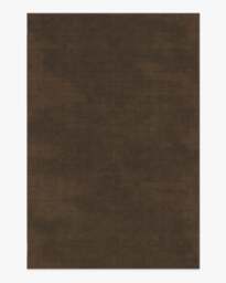 Nico Solid Dark Wood Flatwoven Rug Brown - 200x290 - Machine Washable Area Rug - Kid & Pet Friendly - Indoor Rugs - Ruggable