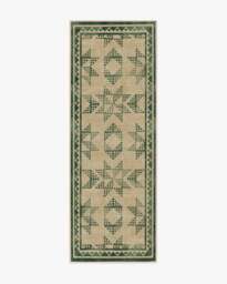 Louisa Tan & Green Rug - 75x215 - Machine Washable Area Rug - Kid & Pet Friendly - Indoor Rugs - Ruggable - thumbnail 1