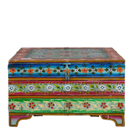 Vintage Hand Painted Coffee Table/ Storage Box