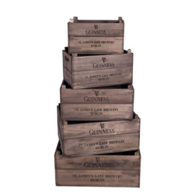 Set of 5 Nesting Apple Boxes - Guinness with Harp Logo - thumbnail 1