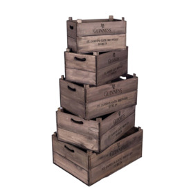 Set of 5 Nesting Apple Boxes - Guinness with Harp Logo - thumbnail 2