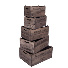 Set of 5 Nesting Apple Boxes - Wimbledon Village - thumbnail 2