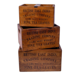 Set of 3 Nesting Medium Vintage Boxes - British East India - thumbnail 2