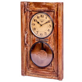 Stylish Upcycled Old Window Pendulum Wall Clock - thumbnail 2