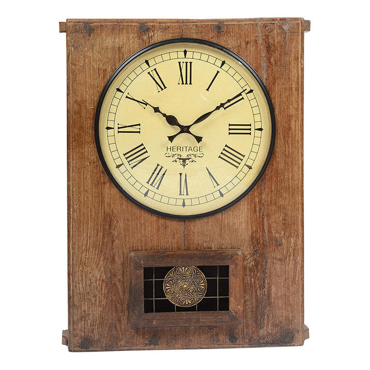 old wooden chapati table clock