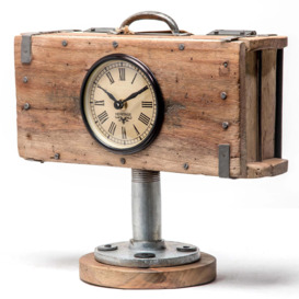 Upcycled Brick Mould Table Clock with Wooden Base - thumbnail 2
