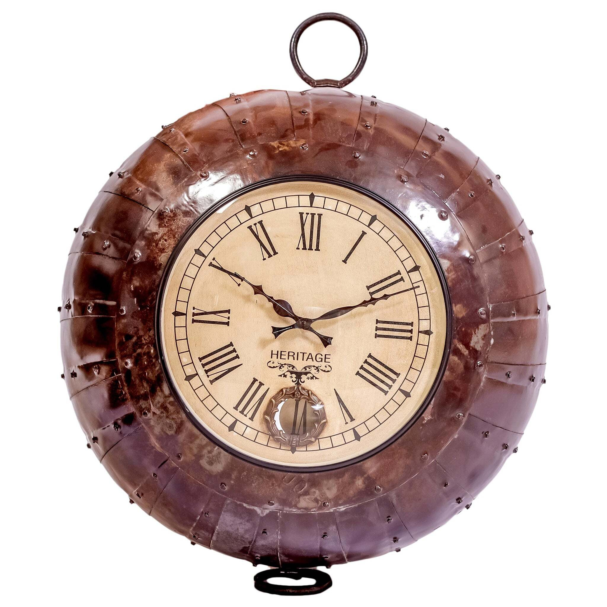 Upcycled Parat Bowl Pendulum Wall Clock - image 1
