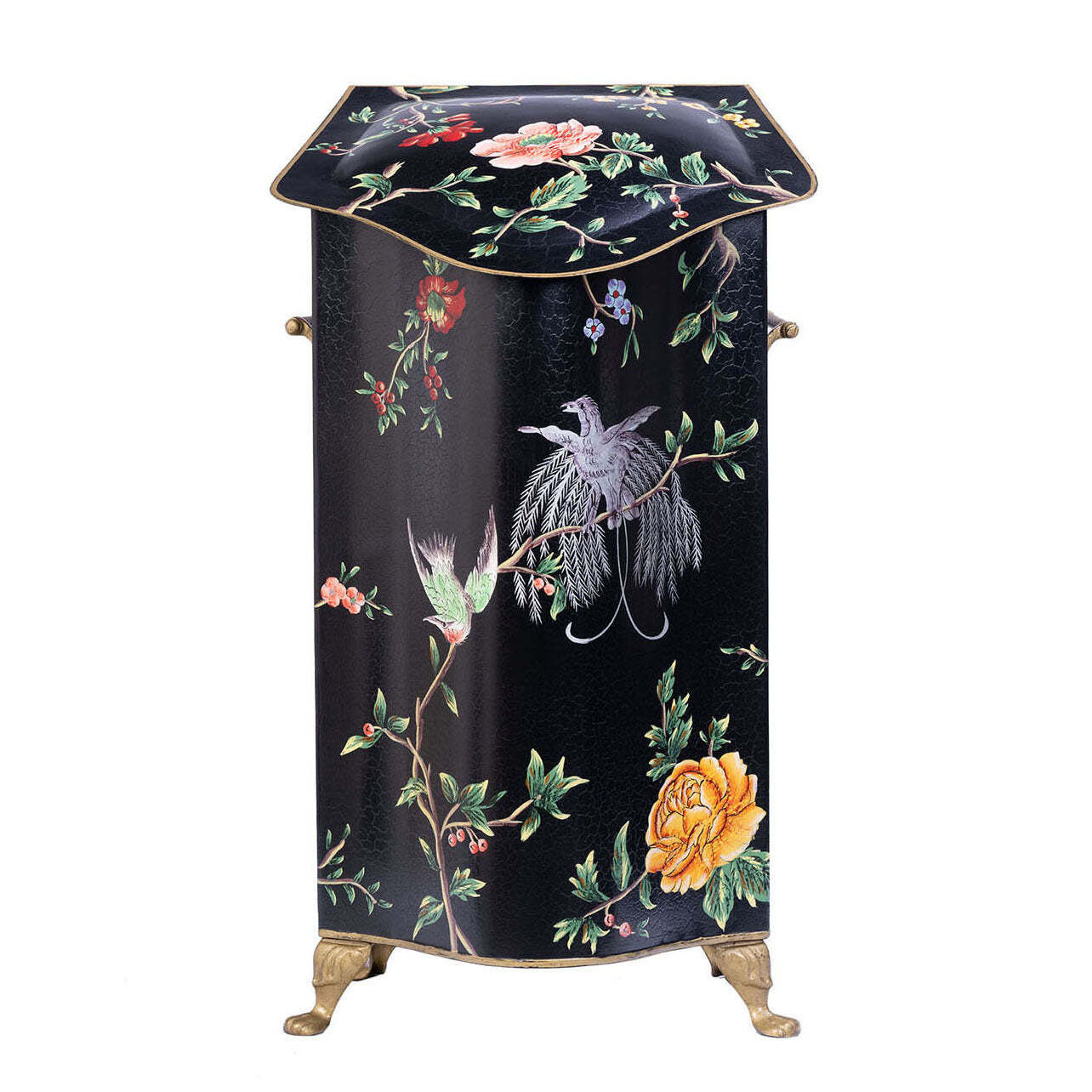 Black Lyre Bird Design Tall Decorative Box - image 1