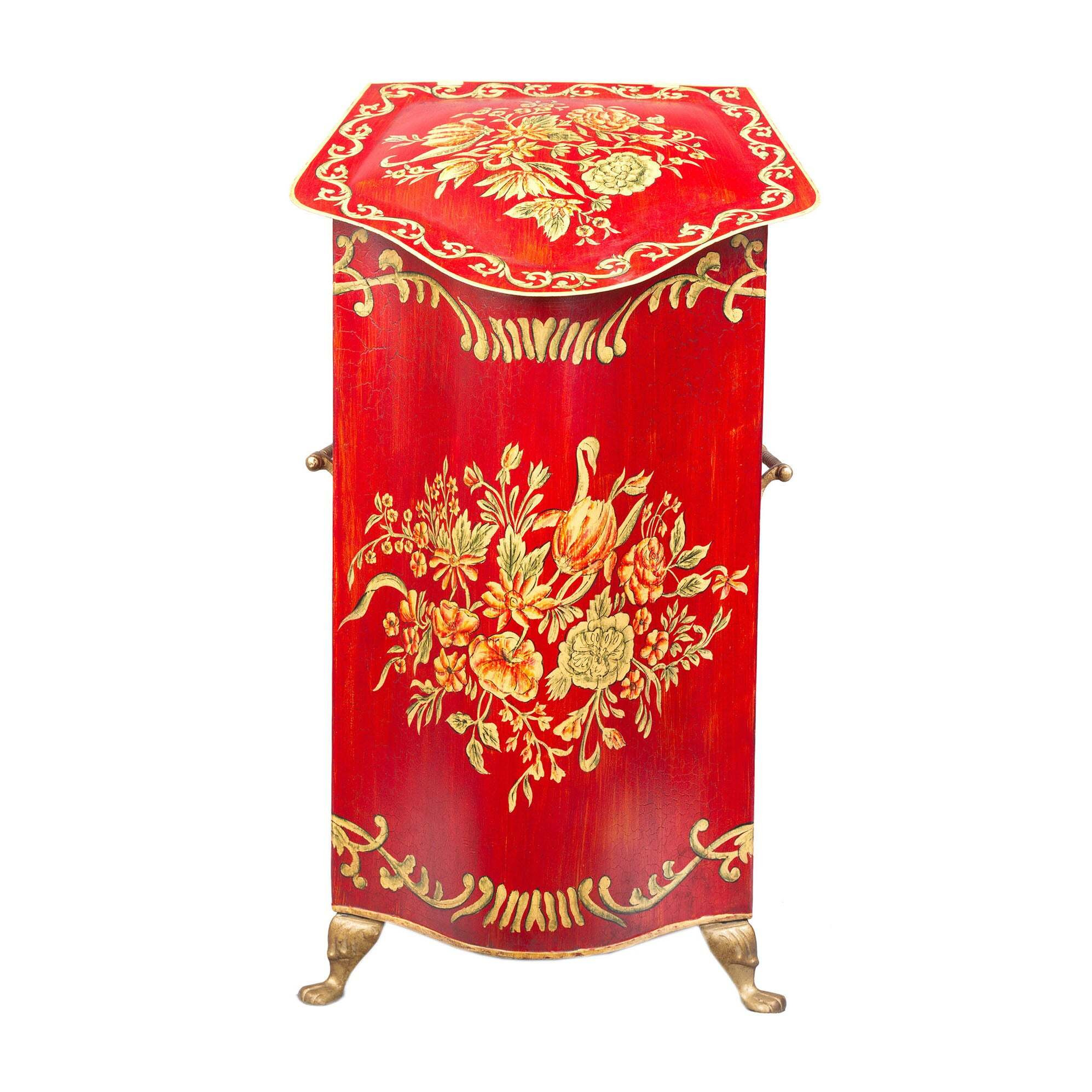 Red Floral Design Tall Decorative Box - image 1